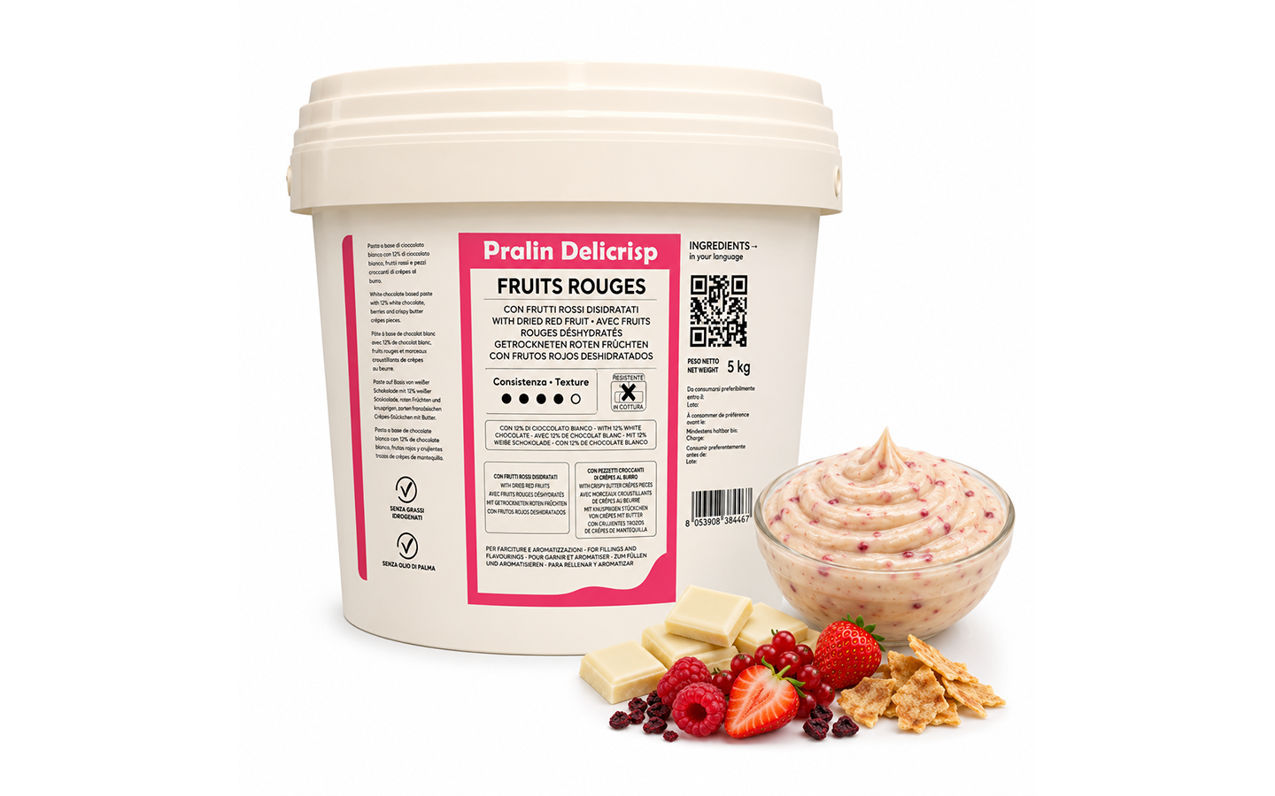 Pralin Delicrisp Fruits Rouges kg 5