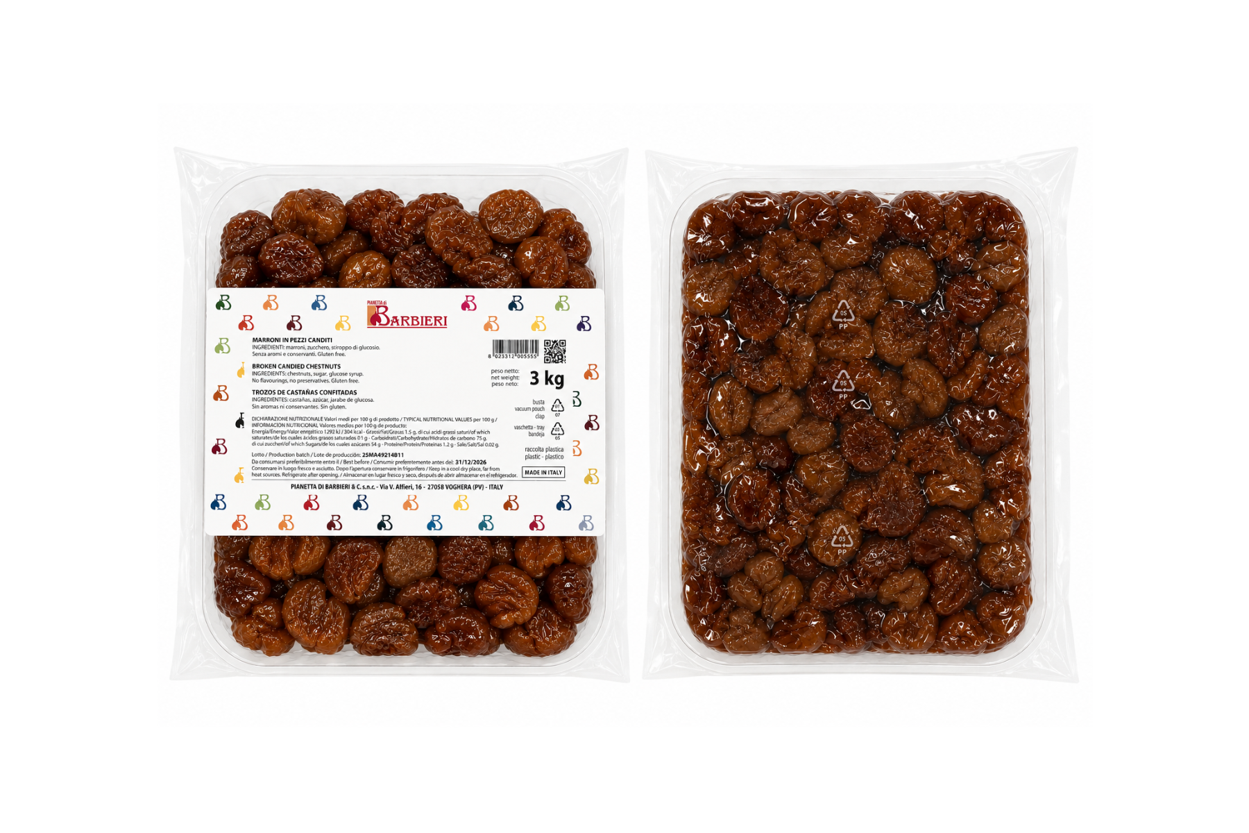 Marroni in Pezzi Canditi Colati kg 3