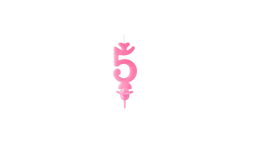 Candele Rosa 5 Cera pz 12