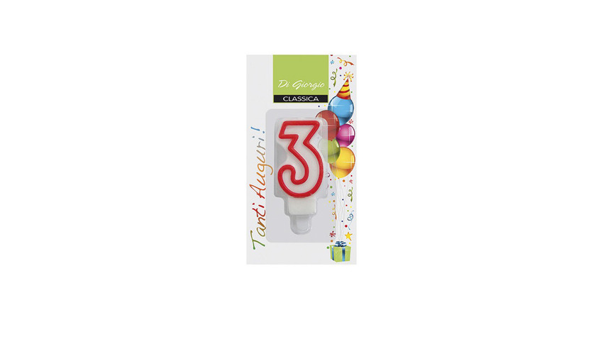 Candele Bianco Rosse 3 - 6 pz